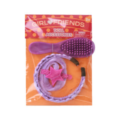 Purple Hair Extensions and Hairbrush - Accessories for 18